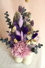 Vasenglück Trockenblumen Trockenblumen-Gesteck "Purple Bubbles" mit Hortensie und Eukalyptus