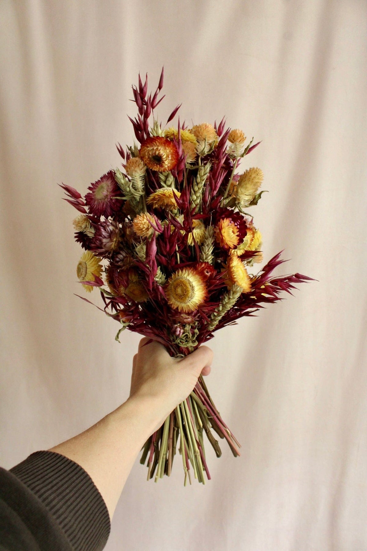 Vasenglück Trockenblumen Trockenblumenstrauss „No. 39“ mit Strohblumen & Hafer