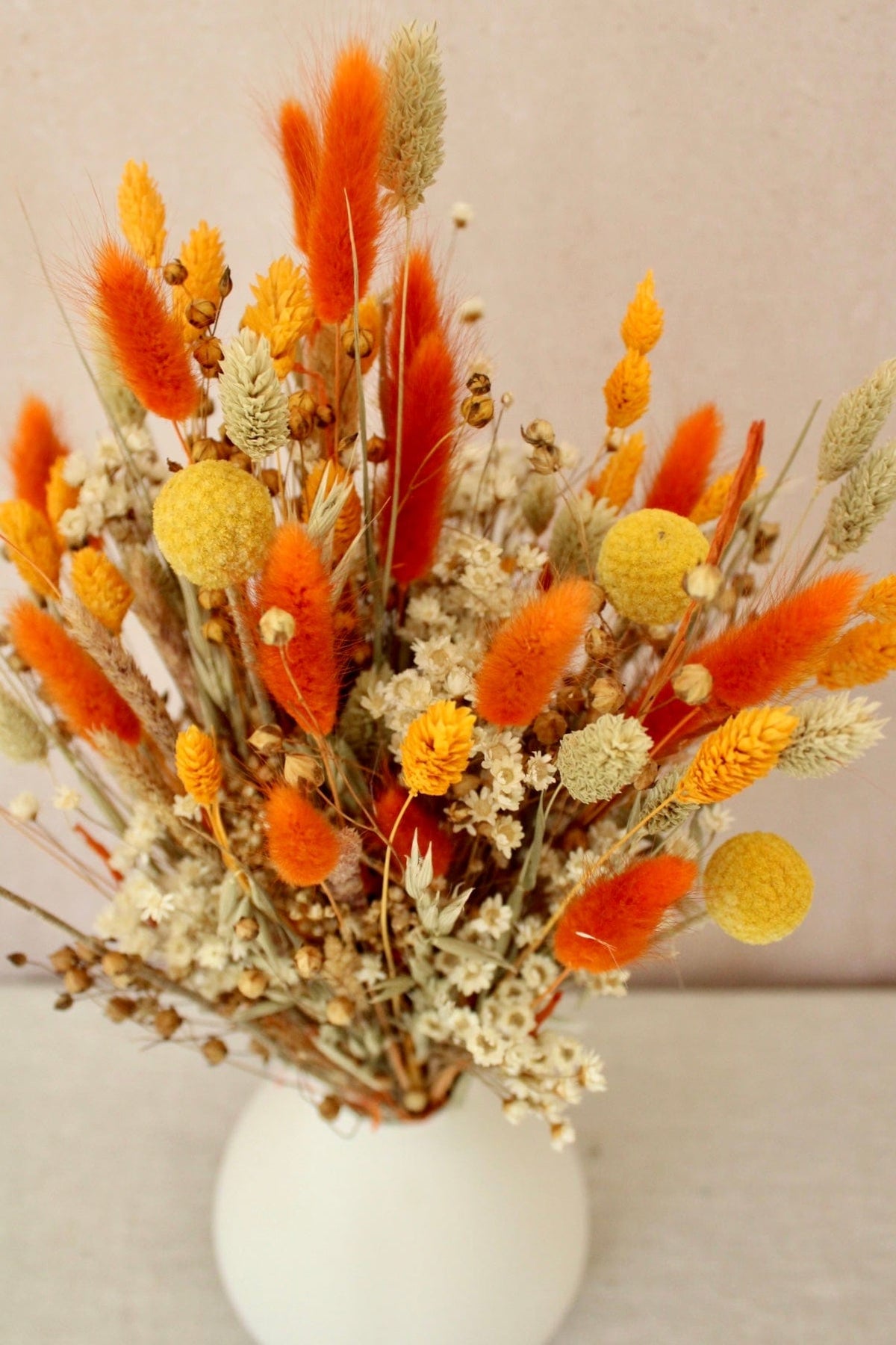 Vasenglück Trockenblumen Trockenblumenstrauß „No. 5“ in Orange und Gelb